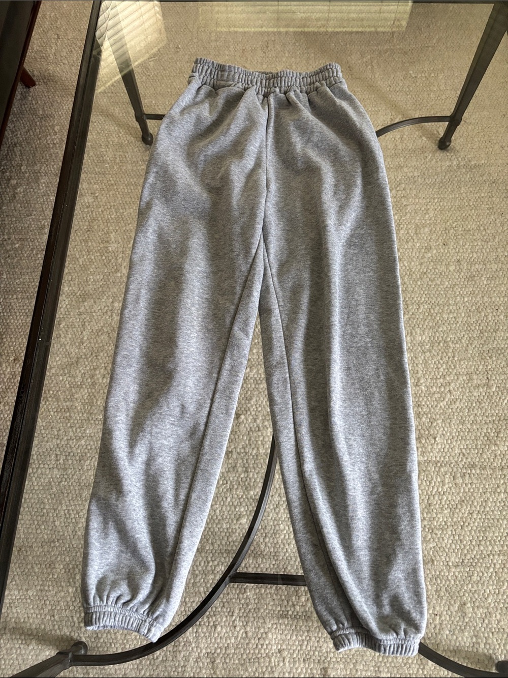 Kids Gray Fleece Joggers with Elastic Waist